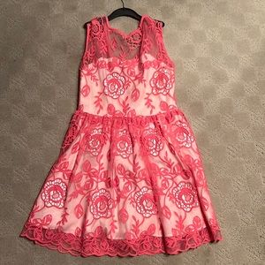 Aqua Brand Floral Lace Dress